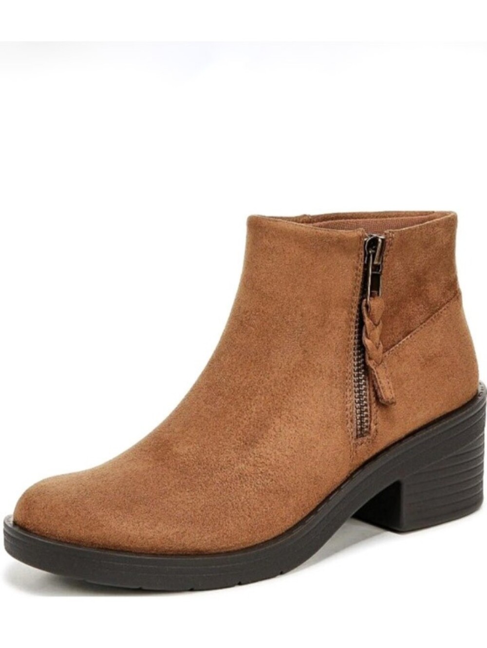 NIB Whiskey Tan Bzees Women's Outgoing Low Heel Comfort Chelsea Ankle Boot Wide